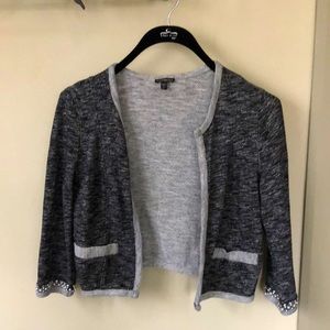 Express open sweatshirt with beaded cuff